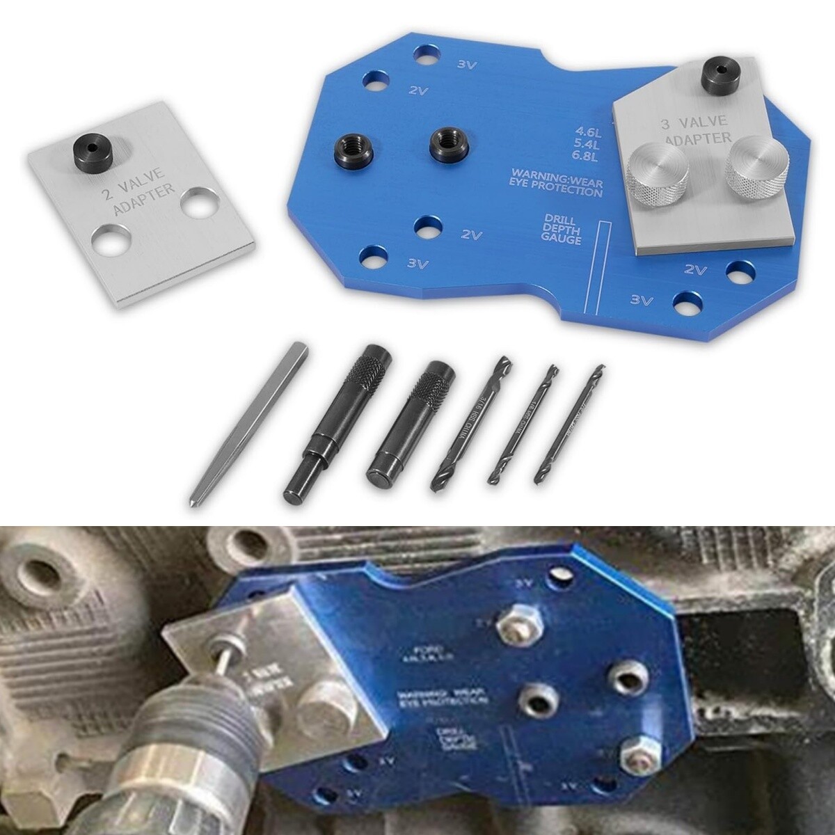 Fits Ford 2V 3V Triton Engines 4.6L 5.4L 6.8L V10 Manifold Drill Template 68500
