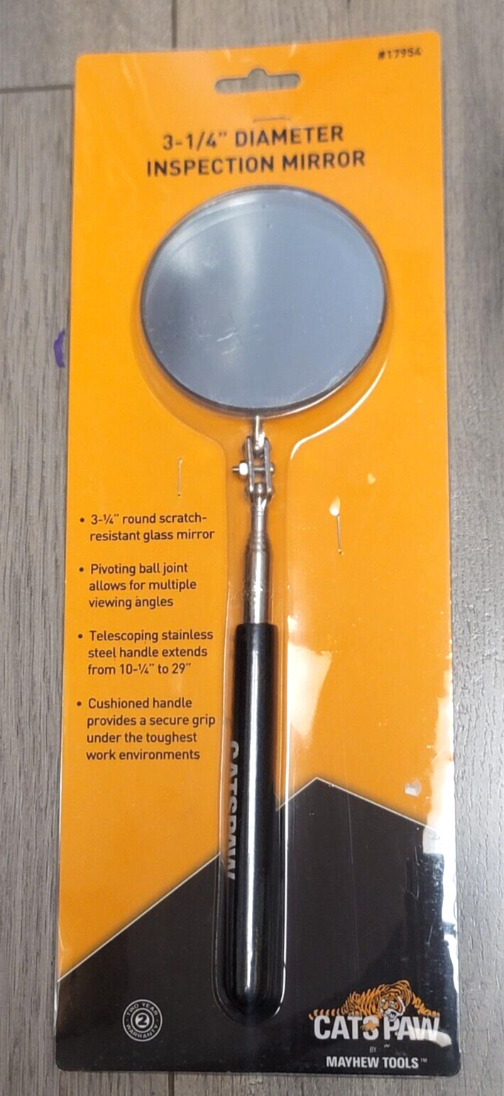 Mayhew Catspaw 3-1/4″ Round Telescoping Flex Head Inspection Mirror Tool #17954