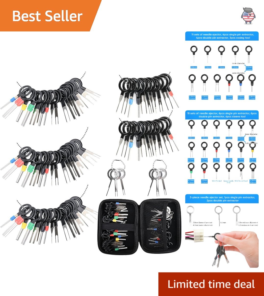 82-Piece Terminal Removal Tool Kit with Protective Case for Hassle-Free Repairs