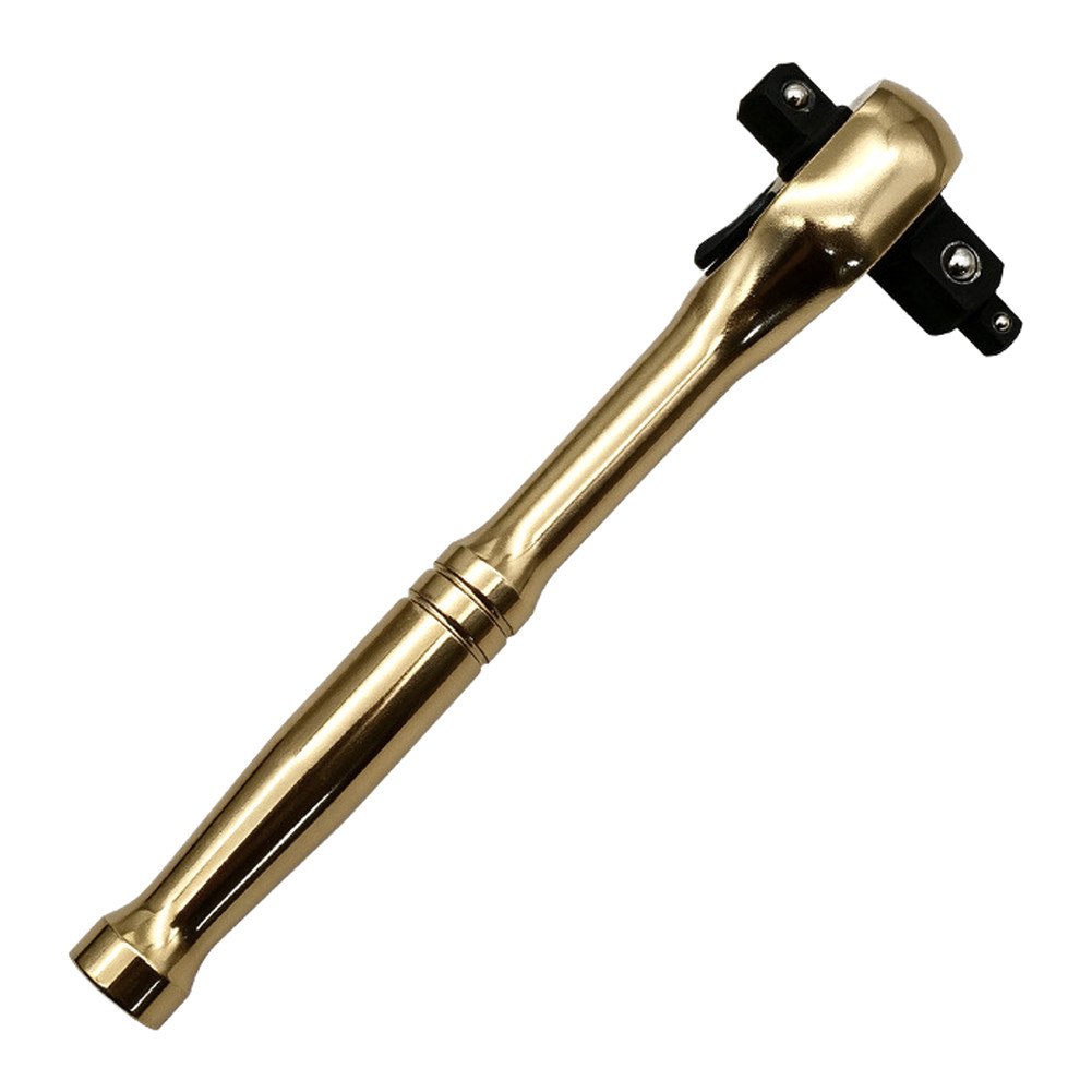 Gold Plated 3 in 1 Ratchet Wrench 1/4 3/8 1/2 Inch Drives for Car Repair