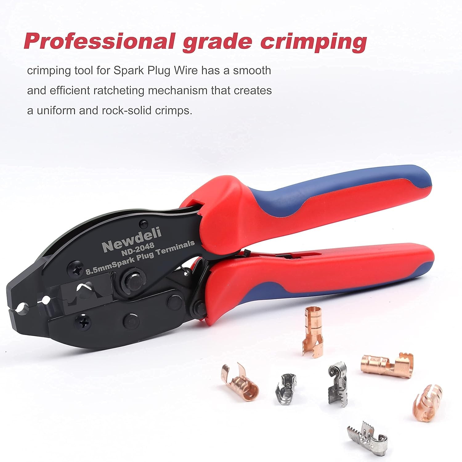 Spark Plug Wire Crimper, Newdeli Crimping Pliers for 11*6*1.25 inc, Red, Blue