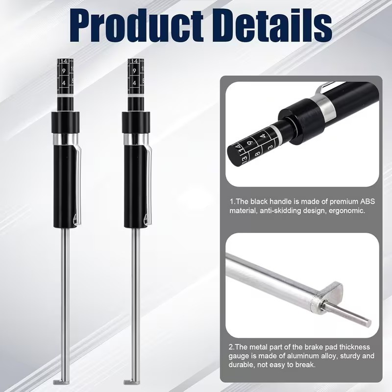 2x Car Brake Pad Thickness Gauge Measuring Tool Detection Pen for Backing Plate