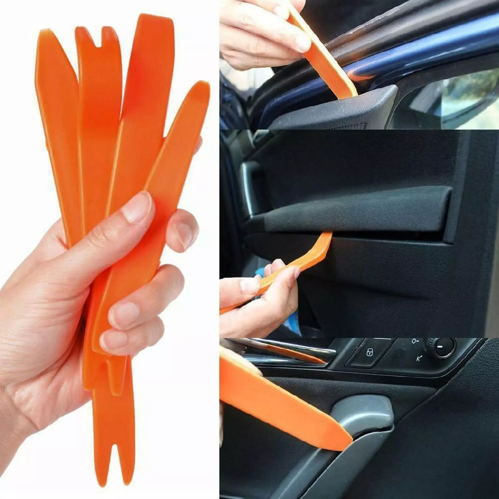 4 Auto Trim Removal Tool Kit Car Panel Door Window Fastener Remover Pry Tool Set