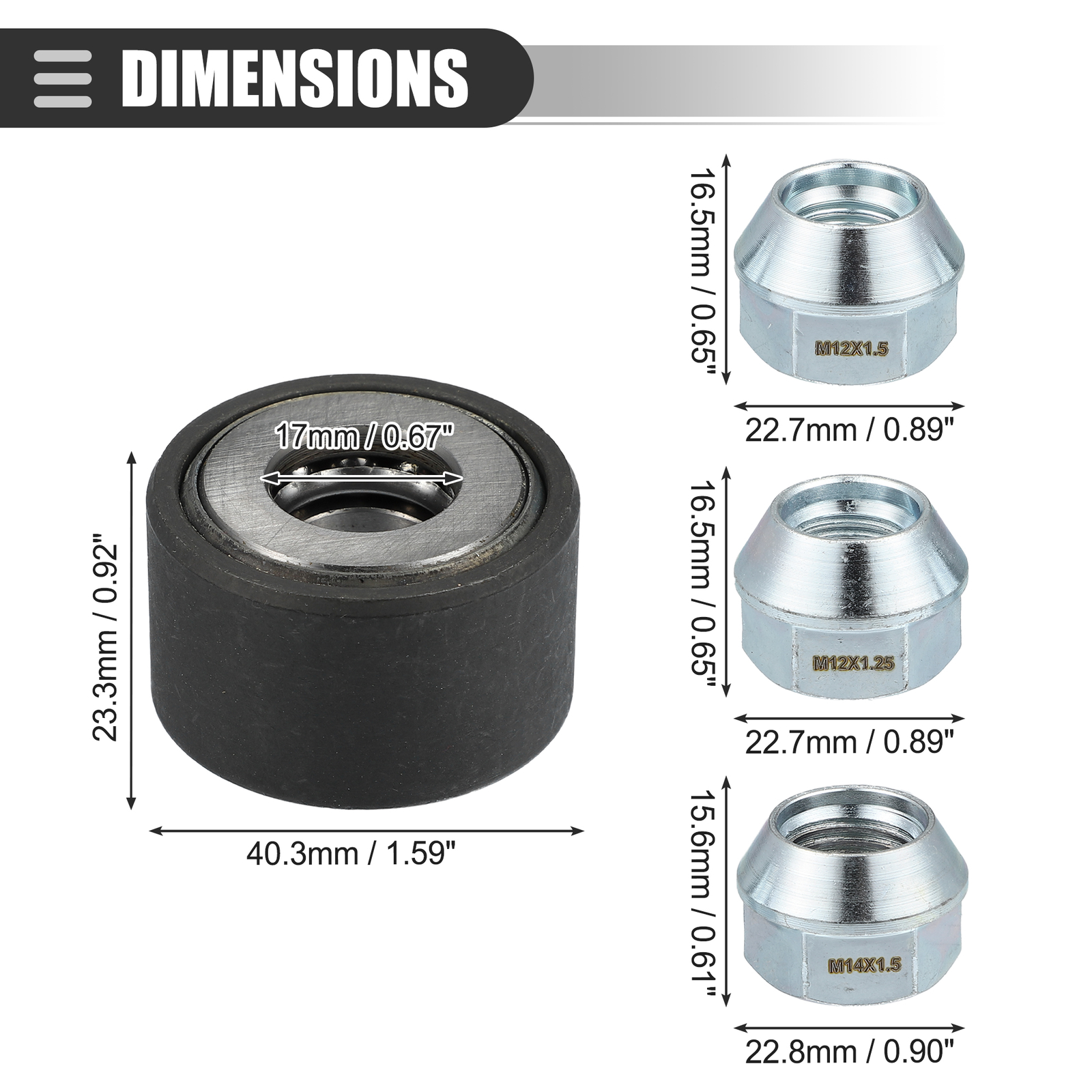 Universal Wheel Stud Installer Tool Tire Stud Tool M12x1.25 M12x1.5 M14x1.5