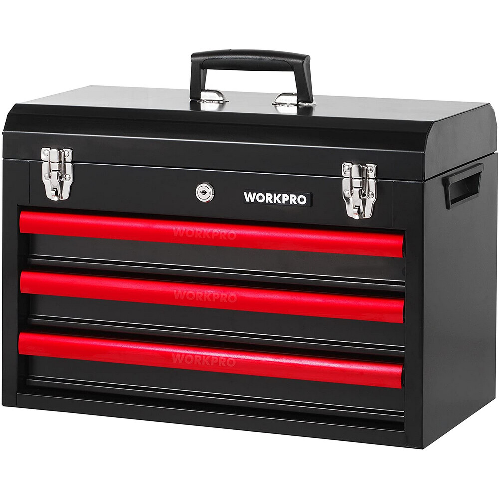 WORKPRO 408PC Mechanics Tool Set 3Drawer Socket Wrench with Heavy Duty Metal Box