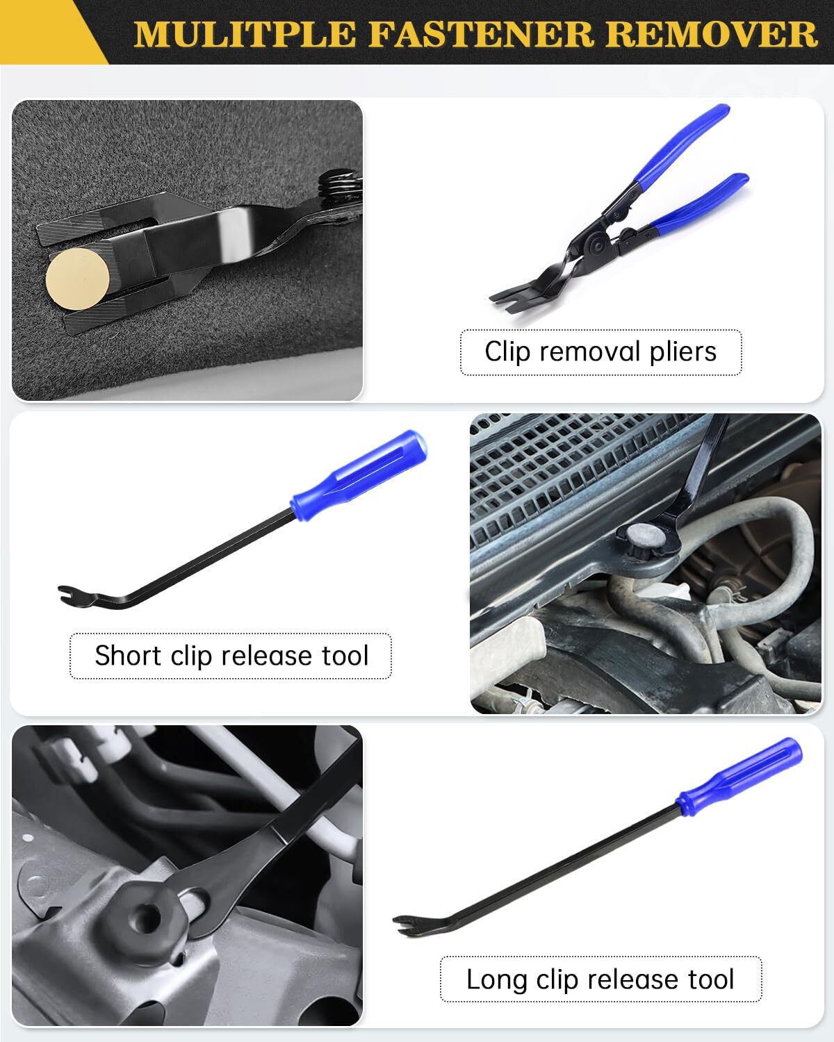 Trim Removal Tool 120pcs Car Panel Door Audio Removal Tool Kit Auto Clip Pliers