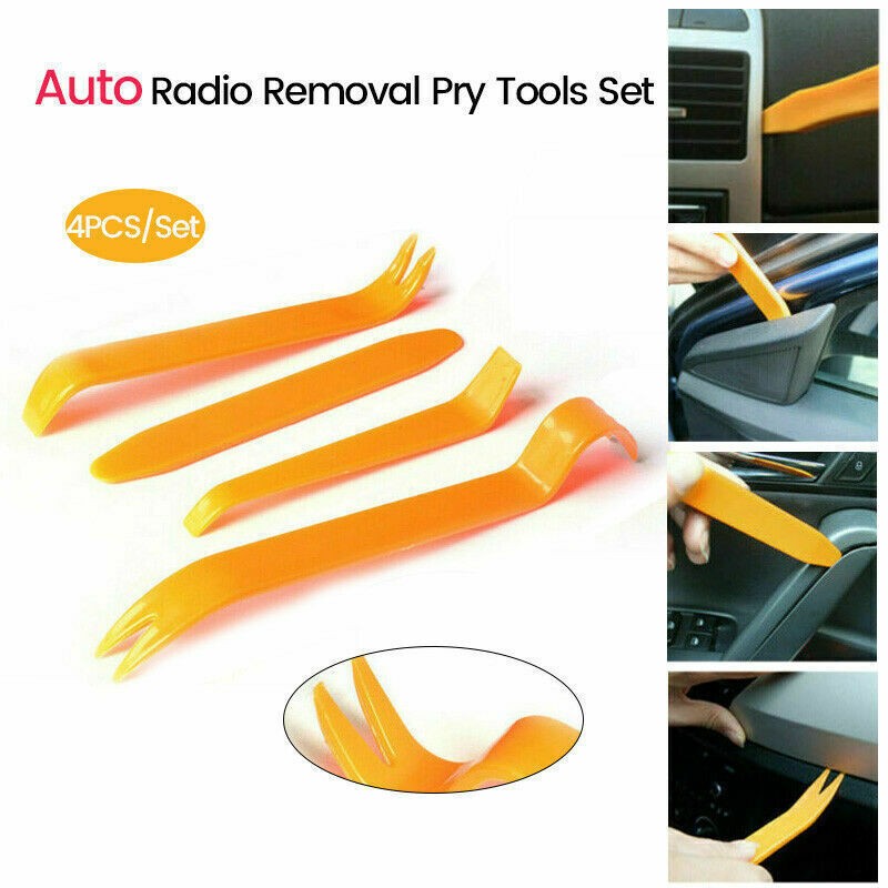 4Pcs Car Trim Removal Tool Set Hand Tools Pry Bar Panel Door Interior Clip Kits