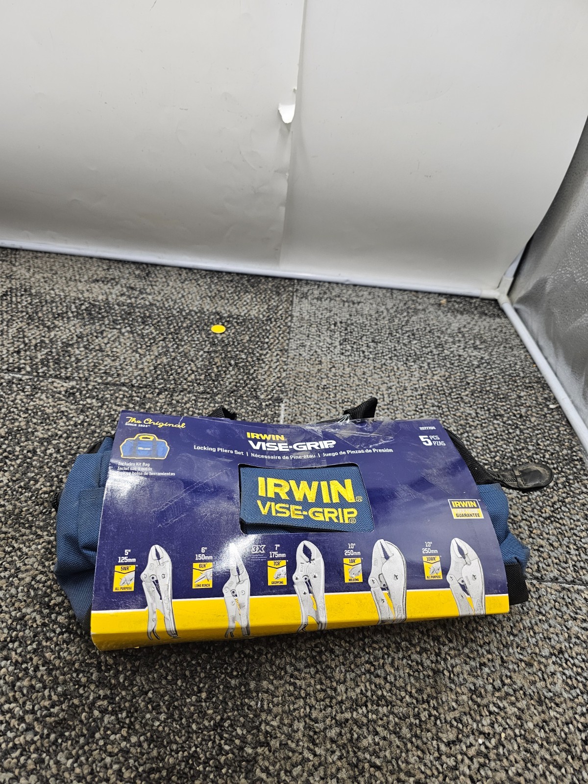 5-PIECE Irwin 2077704 Vise Grip Locking Pliers Assembly in Canvas Tool Tote Bag