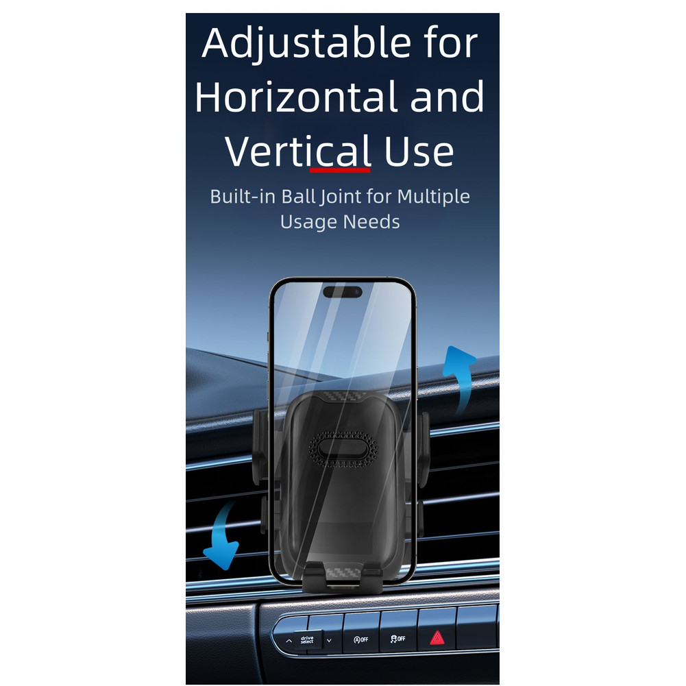 Black Silver Car Air Vent Phone Holder Compatible with Phones For 47 to 72 Inch