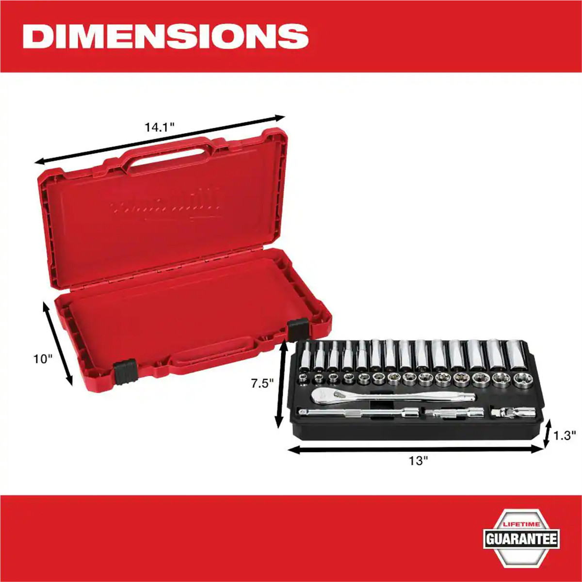 Milwaukee 48-22-9508 32PC SAE Ratchet and Socket Set with Flat Sides