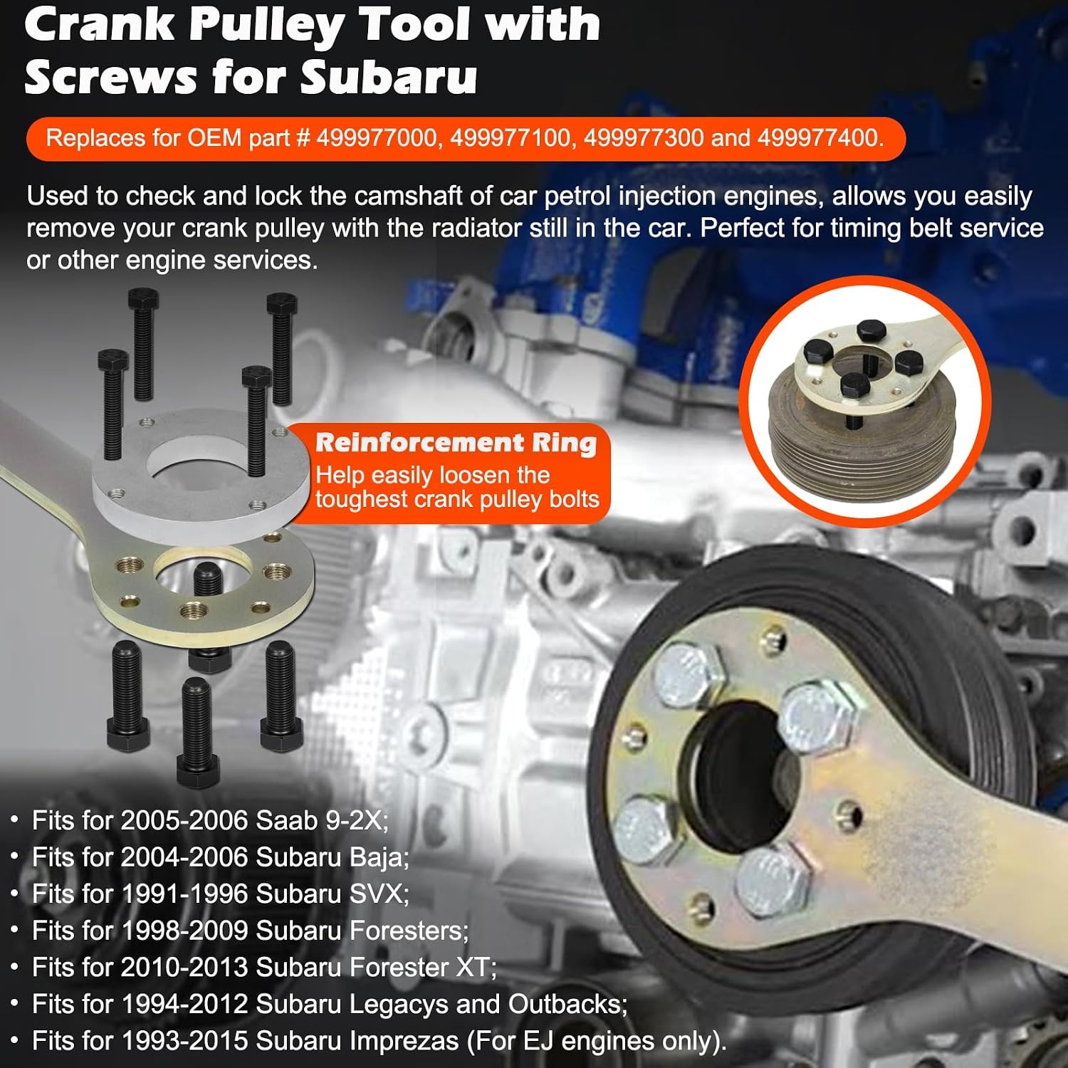 Crank Pulley Tool Cam Gear Lock Camlock Tool Intake/Exhaust Cam Sprocket Wrench