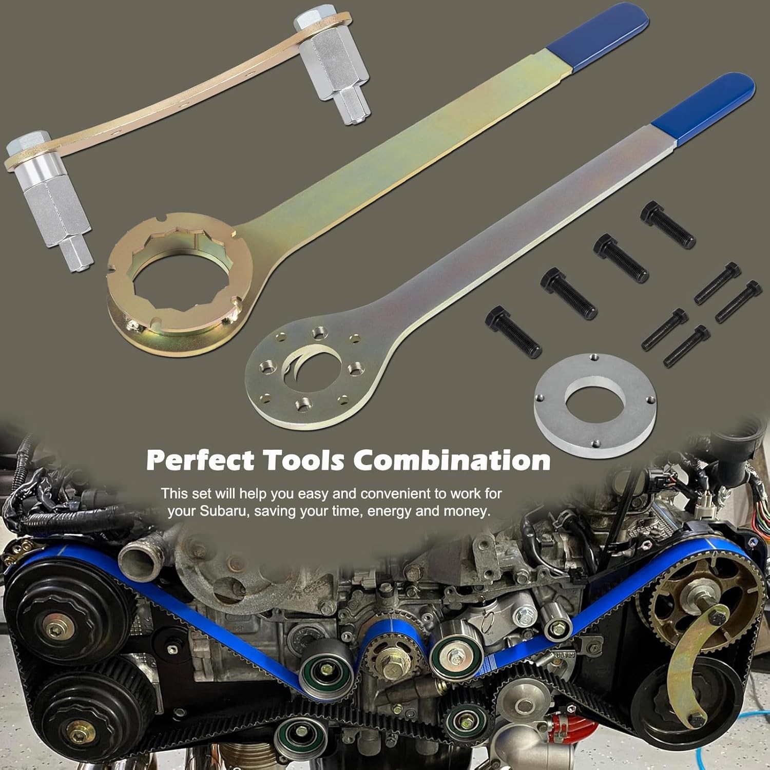 Crank Pulley Tool Cam Gear Lock Camlock Tool Intake/Exhaust Cam Sprocket Wrench