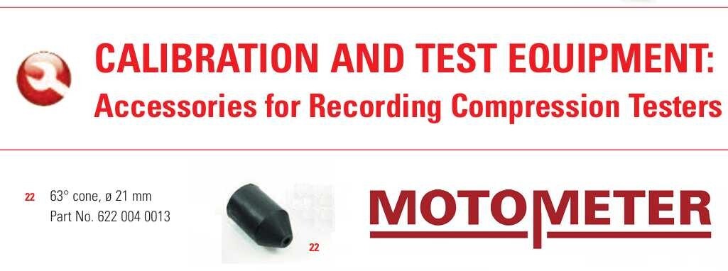 MotoMeter Engine Compression Tester MM5307100400 Rubber Cone 63° 21mm Size