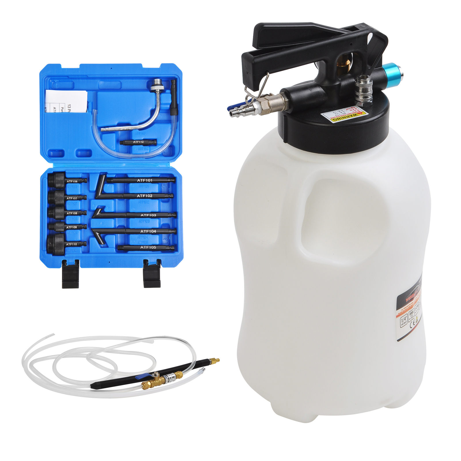 8L Pneumatic Two Way ATF Oil Liquid Extractor 14 pcs Adapters Refill Dispenser