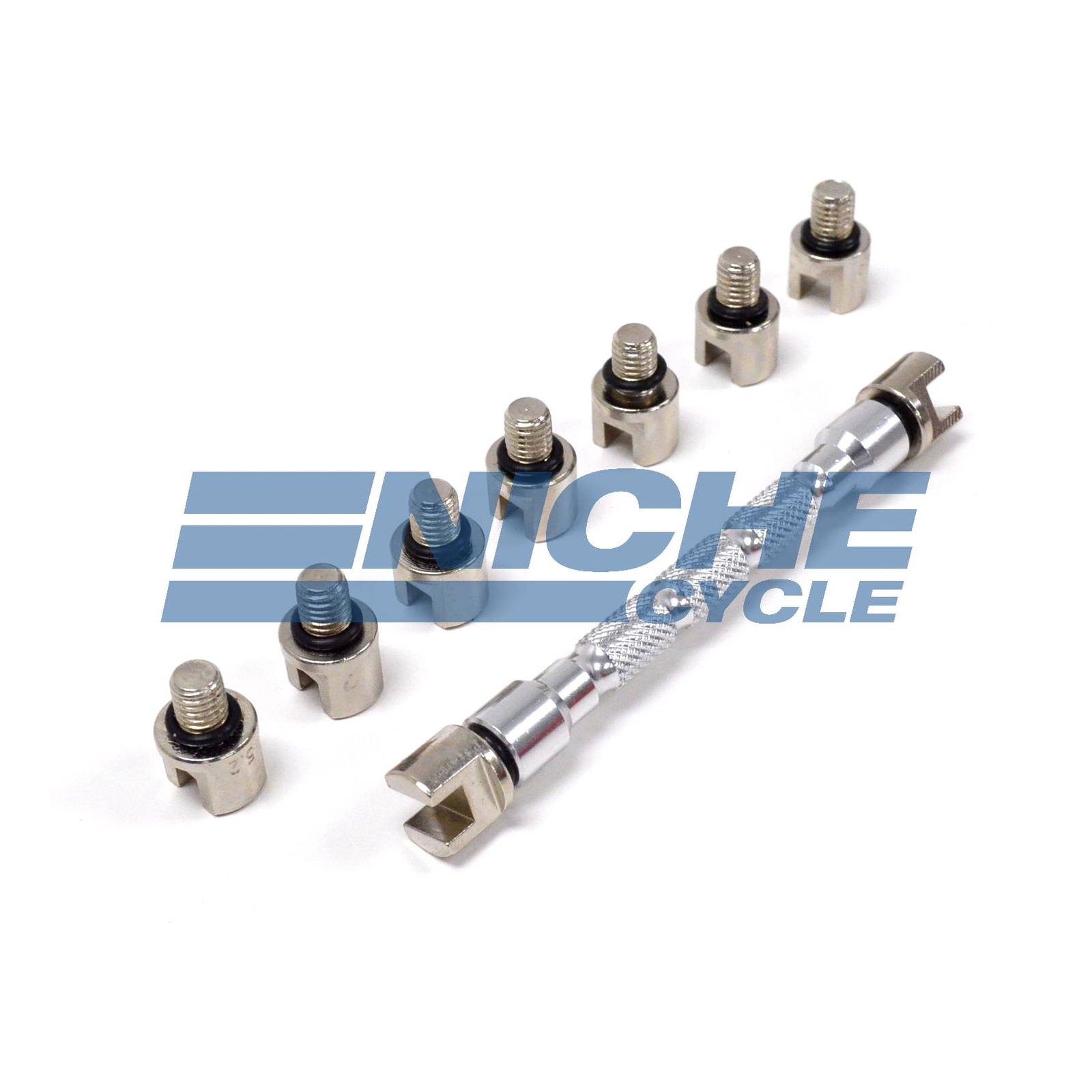 Motorcycle 10 Piece Nickel Plated Spoke Wrench Tool Kit Case Set 5.2-6.8