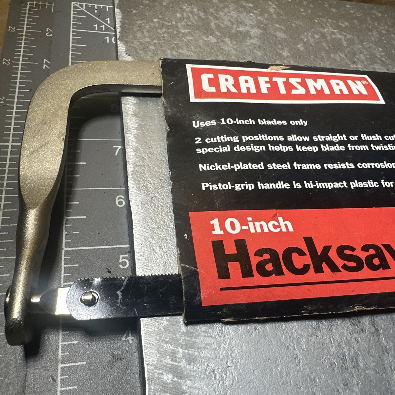 NOS Sears 36131 Craftsman 10” Hacksaw Saw 36131 Straight or Flush Cut Made USA