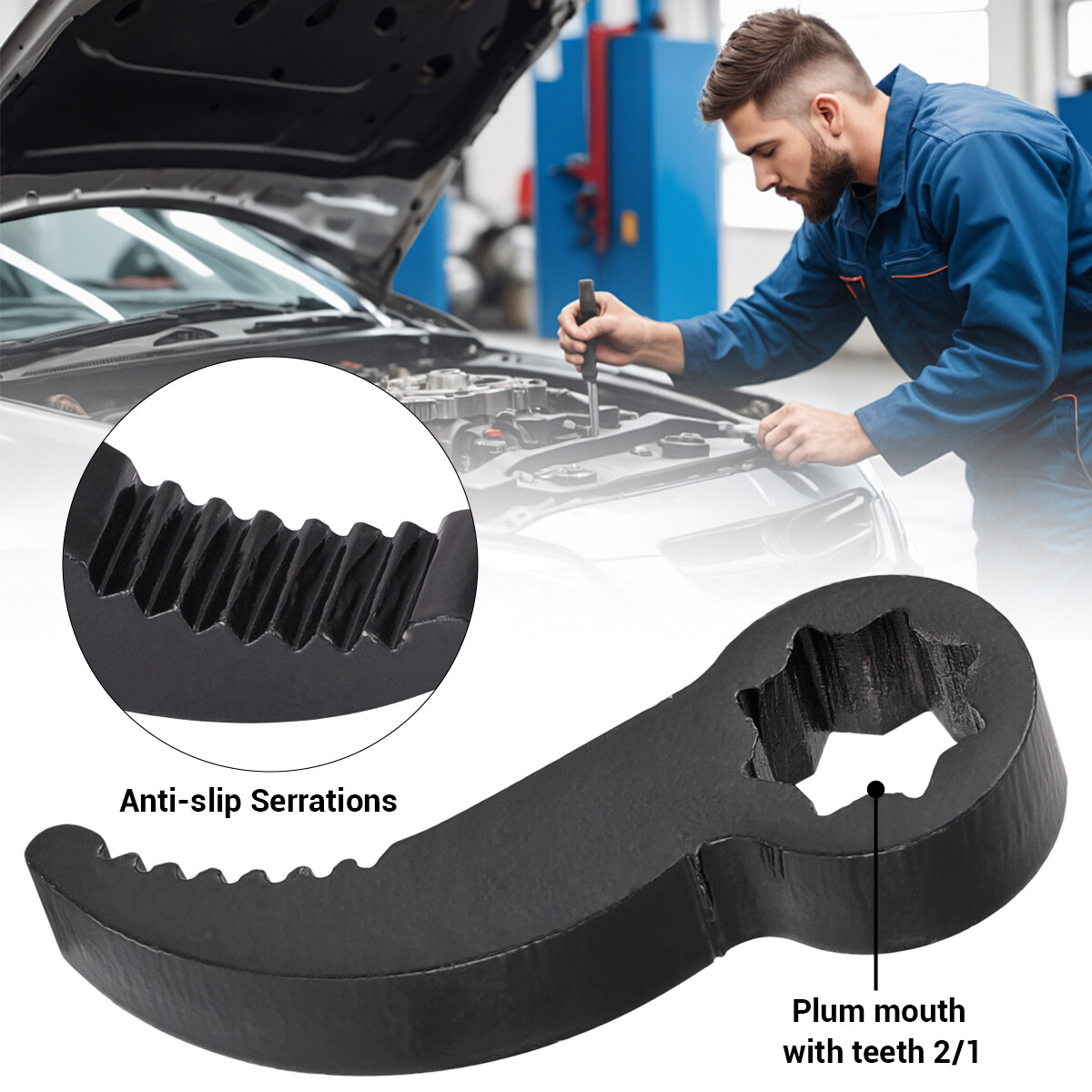 Pry Bar Wrench Adaptor Head 1/2″ 3/8″ Half Shaft Removal Crowbar Ratchet Tool