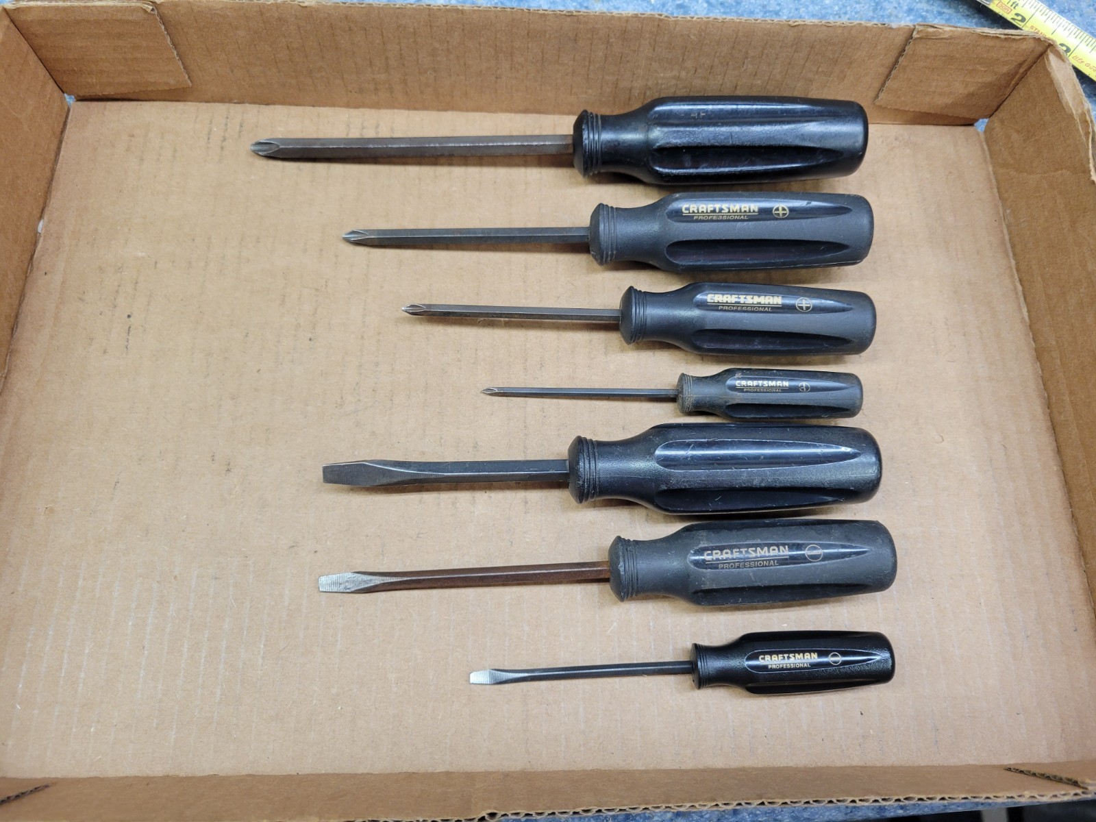 Craftsman Professional 7-Piece Black Handle Screwdriver Set / Lot