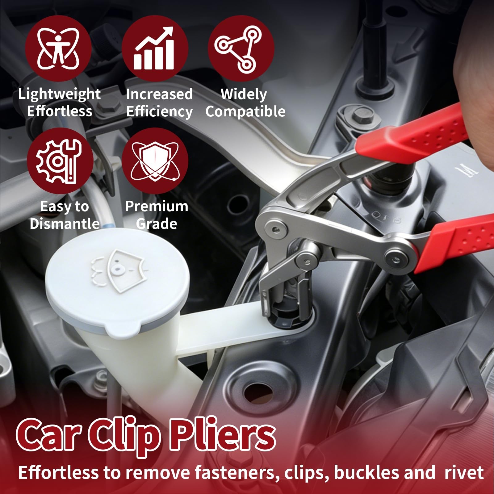 Car Clip Removal Pliers Kit with 2 Stainless Steel Fastener Remover Tools