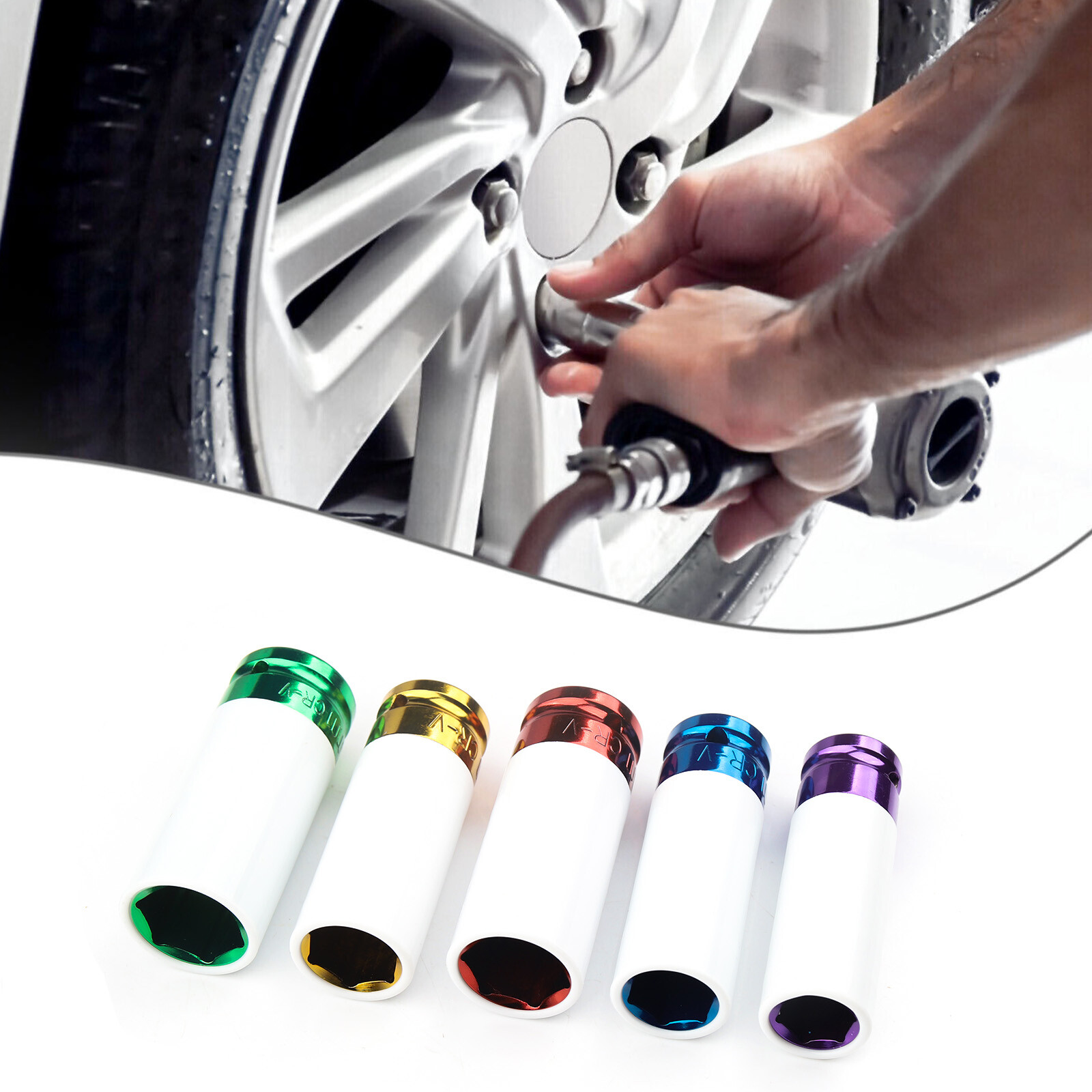 Lug Nut Socket Remover Tool Set, 5Pc – 1/2-Inch Drive Flip Impact Sockets