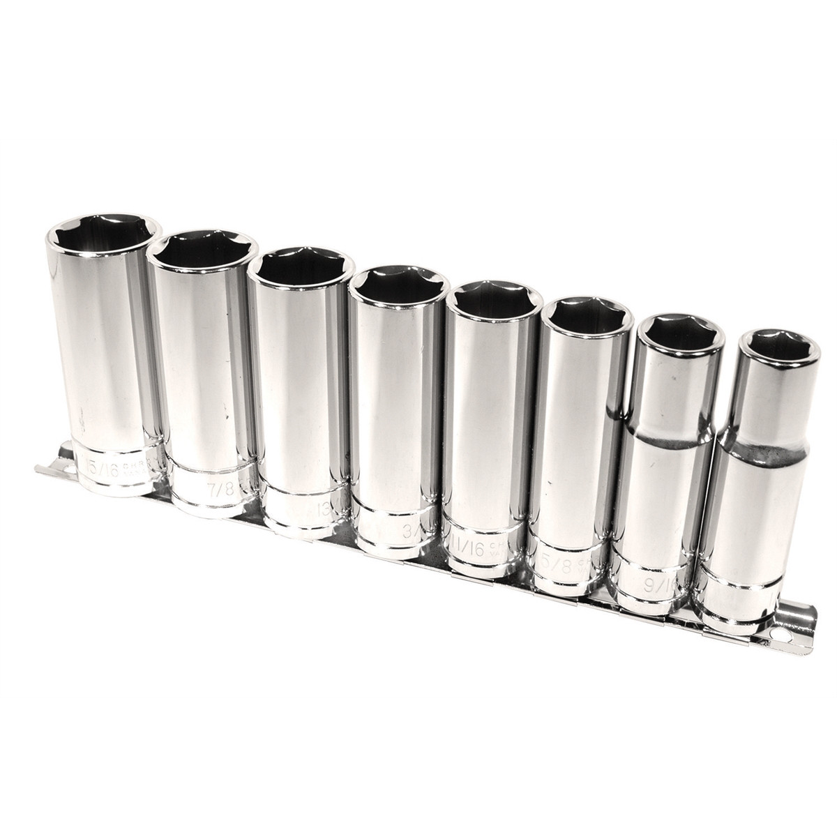 K-Tool 23200 8-pc 1/2″ Drive 6-Point Fractional SAE Deep Socket Set