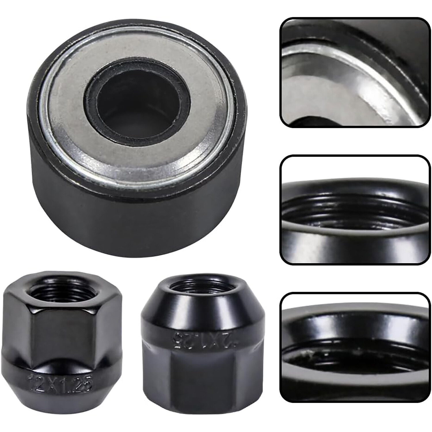 Universal Wheel Stud Installer Tool with 3/4″ Hex Wheel Lug Nuts, Black