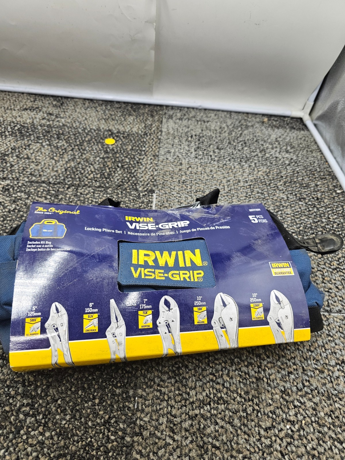 5-PIECE Irwin 2077704 Vise Grip Locking Pliers Assembly in Canvas Tool Tote Bag
