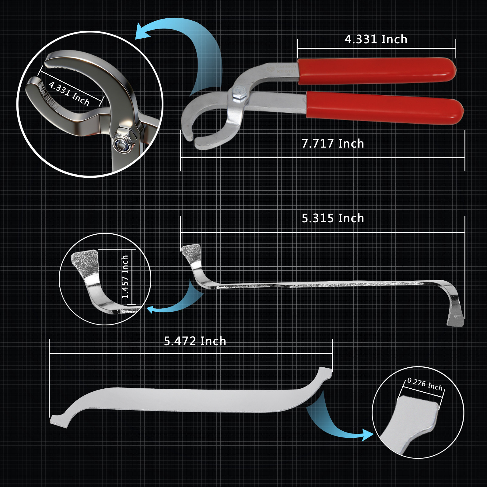 3x Automobile Valve Adjusting Pliers Tool Adjuster for Car Engine Adjustment