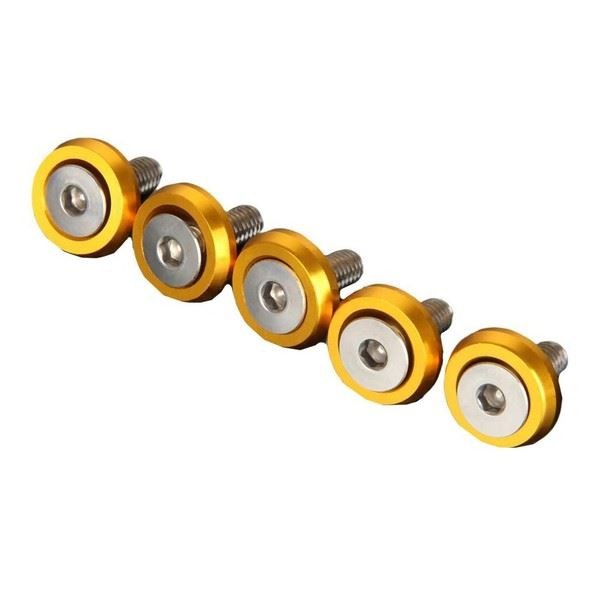 20 Pieces Golden Aluminum Fender Washer and M6 Screw Kit for Trunk Use