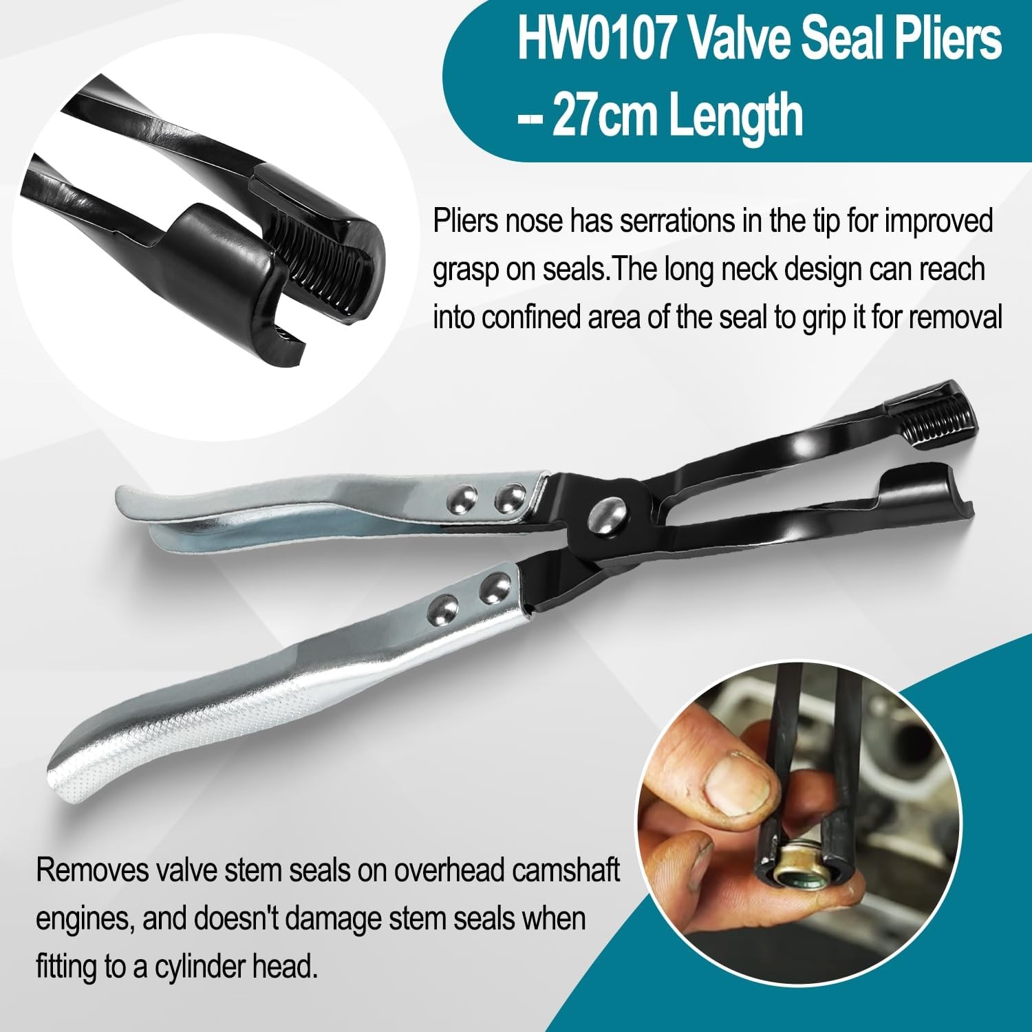 36050 Valve Keeper Remover & 19700 Valve Holder + Valve Stem Seal Plier Tool Set