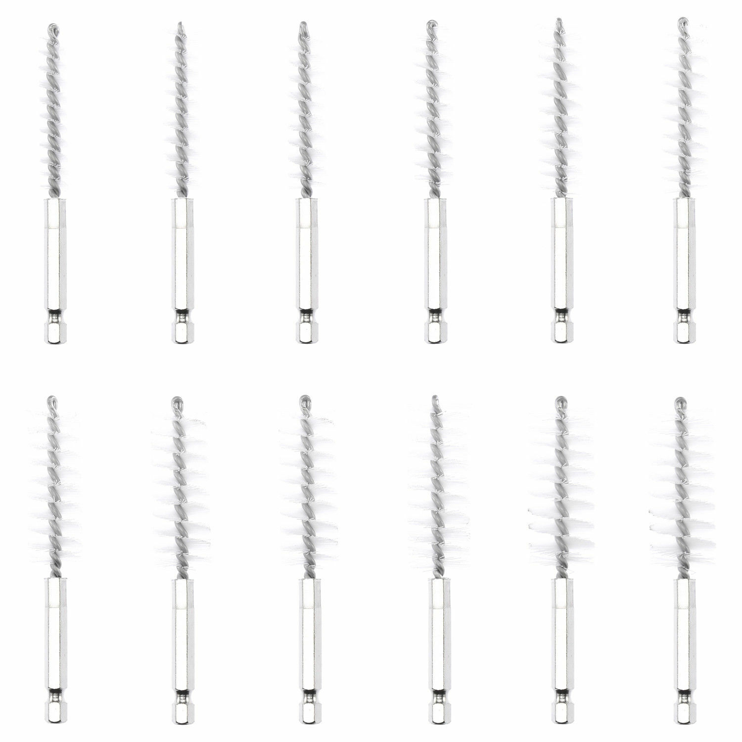 38PCS Industrial Wire 1/4in Hex Shank Brush Set Extendable Stainless Steel
