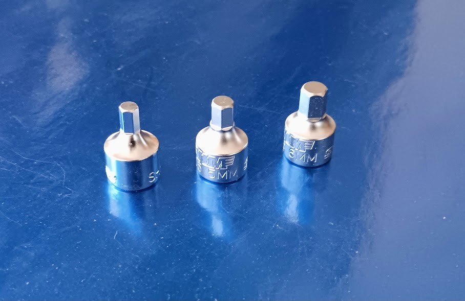 3 Shortie Hex Socket Tools 6mm, 7mm and 8mm