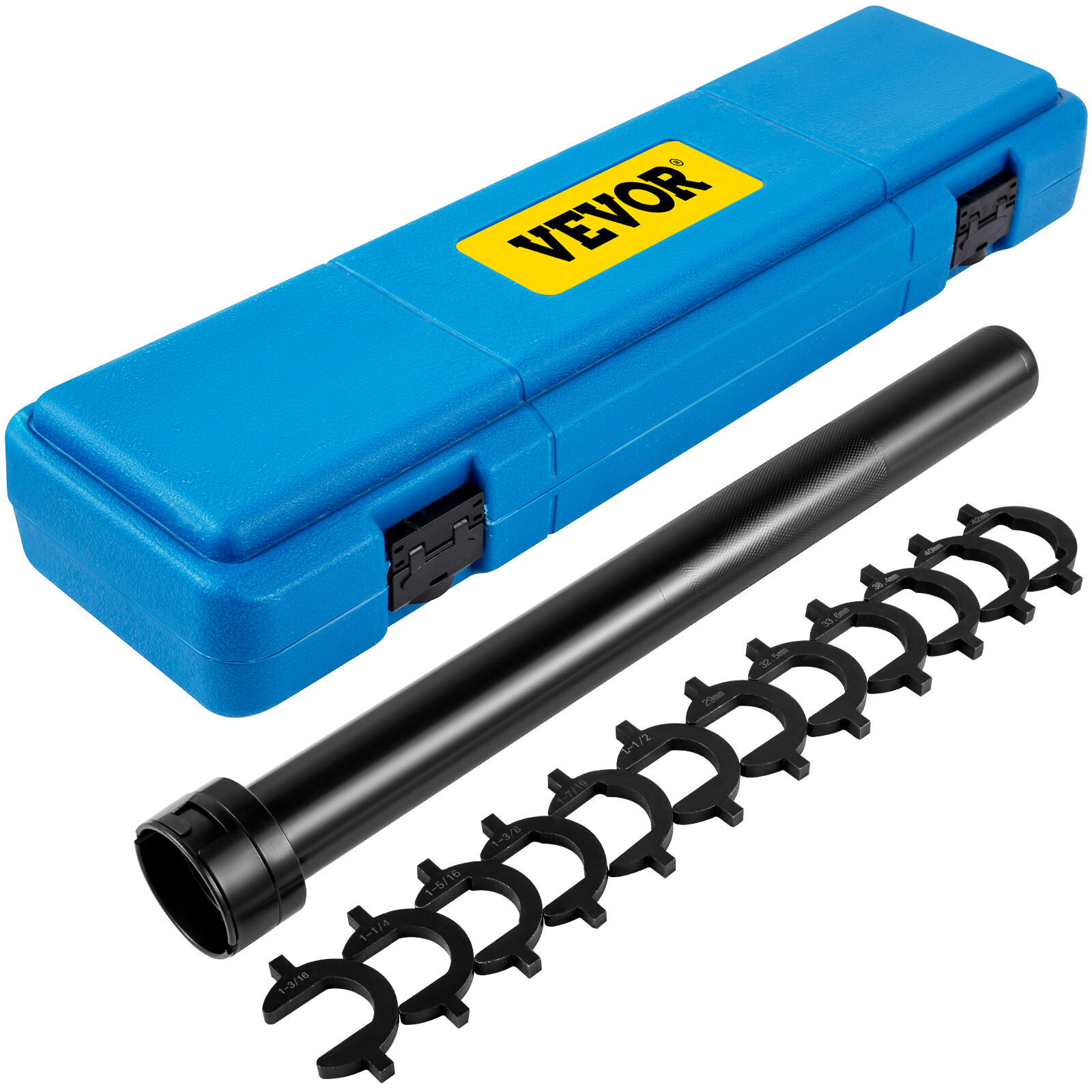 VEVOR 13pc Inner Tie Rod Removal Tool Kit with 12 SAE & Metric Crowfoot Adapters