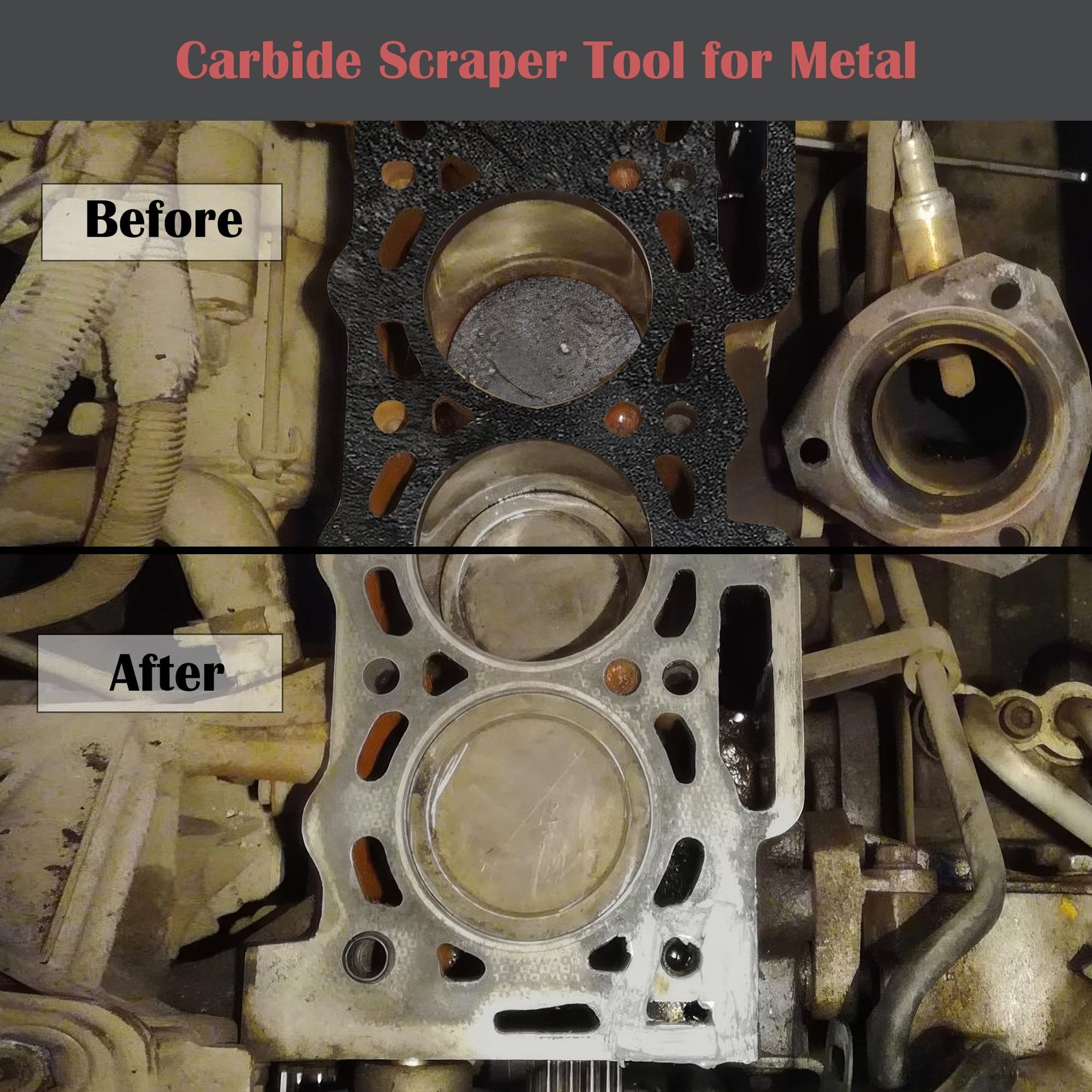 Carbide Scraper, Super Carbide Gasket Scraper for Metal and Automotive, 1-1/4