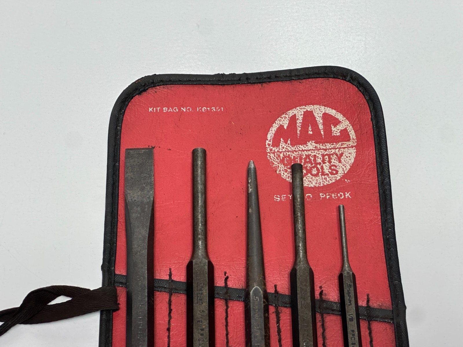 Snap-on Tools USA (MAC Kit Bag) 5pc Mixed Punch & Chisel Set Lot
