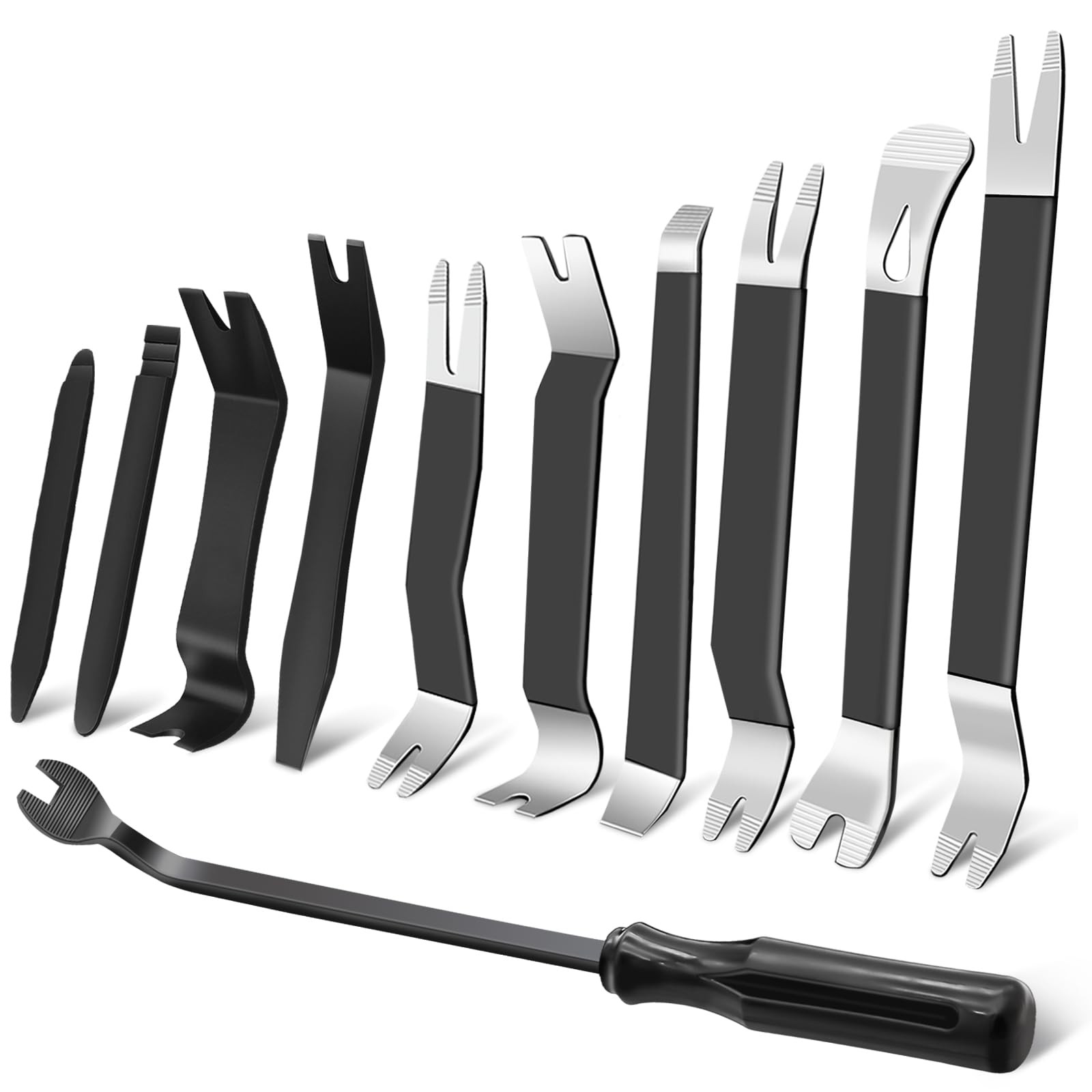 11 PCS Auto Trim Removal Tool Kit Metal Pry Bar Set for Vehicle Panels
