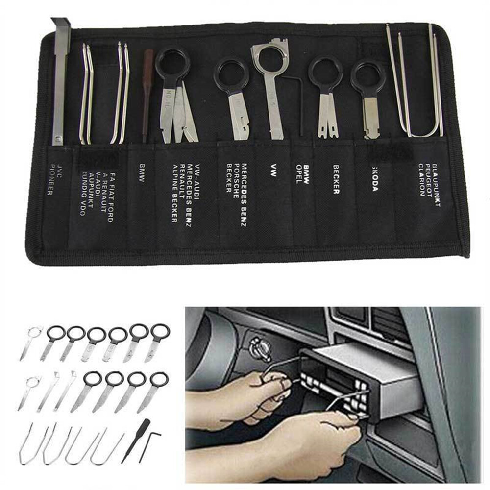 20pcs Set Professional Car Radio Removal Key Tool Kit Audio Tools Keys Stereo CD