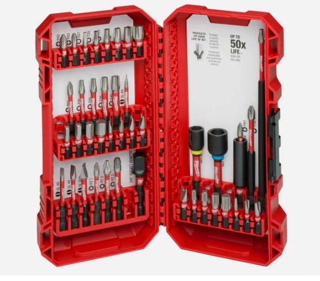 Milwaukee 43pc Impact driver Bit Auto Set Shockwave with Packout Case 48-32-4033