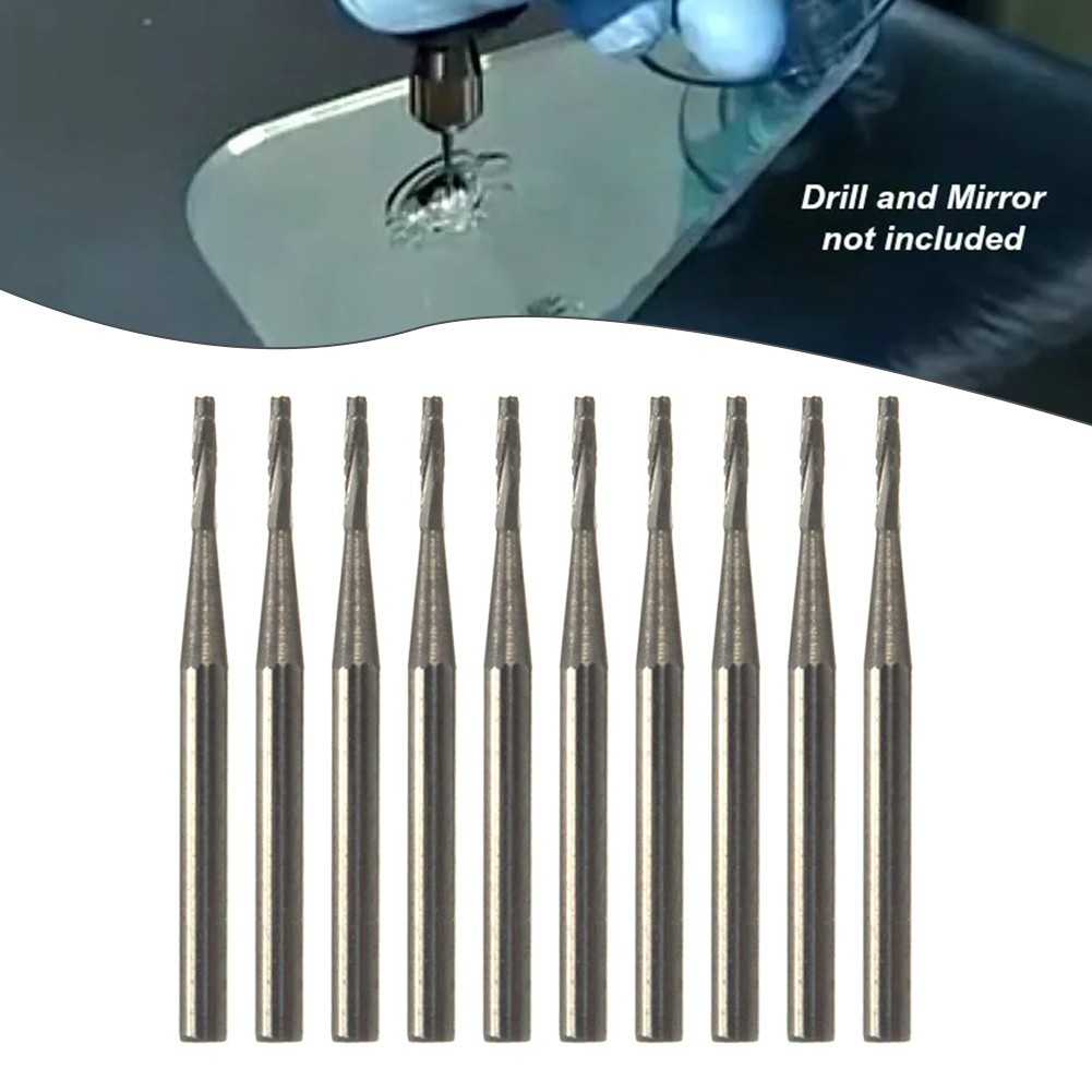 10PCS Professional Grade Alloy Drill Bits For Tapered Auto Glass Repair