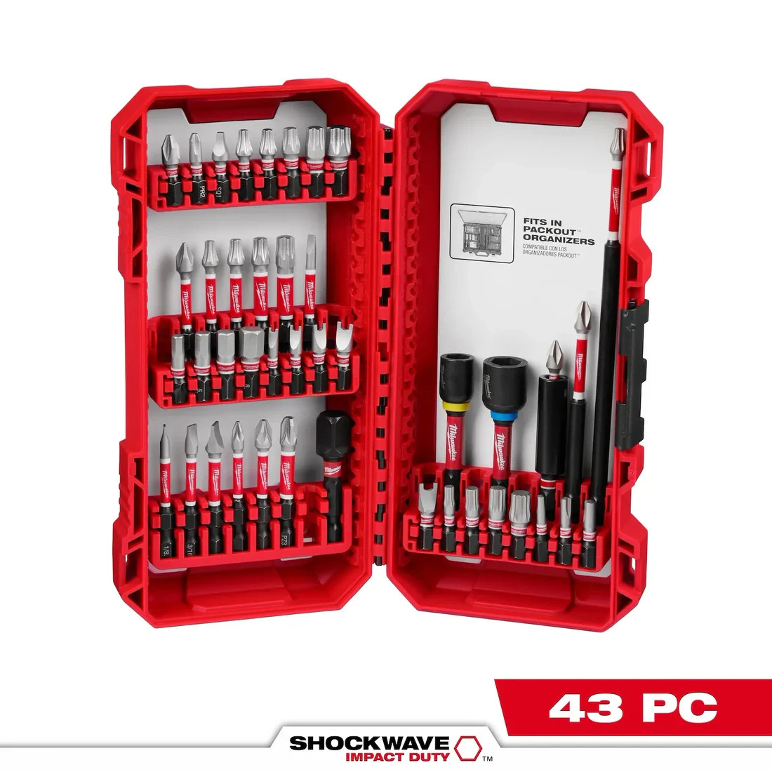 Milwaukee 48-32-4034 124PC SHOCKWAVE™ Impact Duty Auto Bit Set + FREE 43PC Set