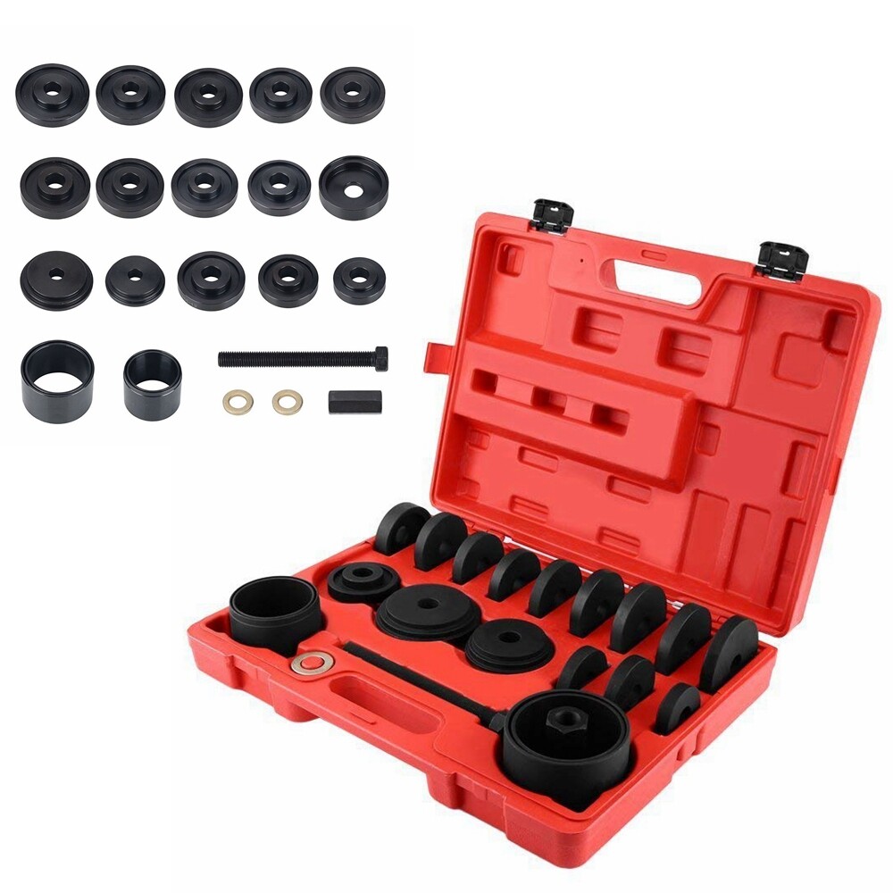 23PCS Front Wheel Drive Bearing Press Tool Set Removal Adapter Puller Pulley FWD