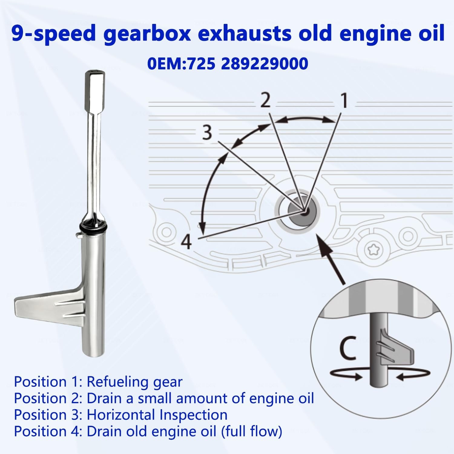 6PCS Metal Transmission Oil Filling Tool for Benz 725.0 9 Speed Transmission