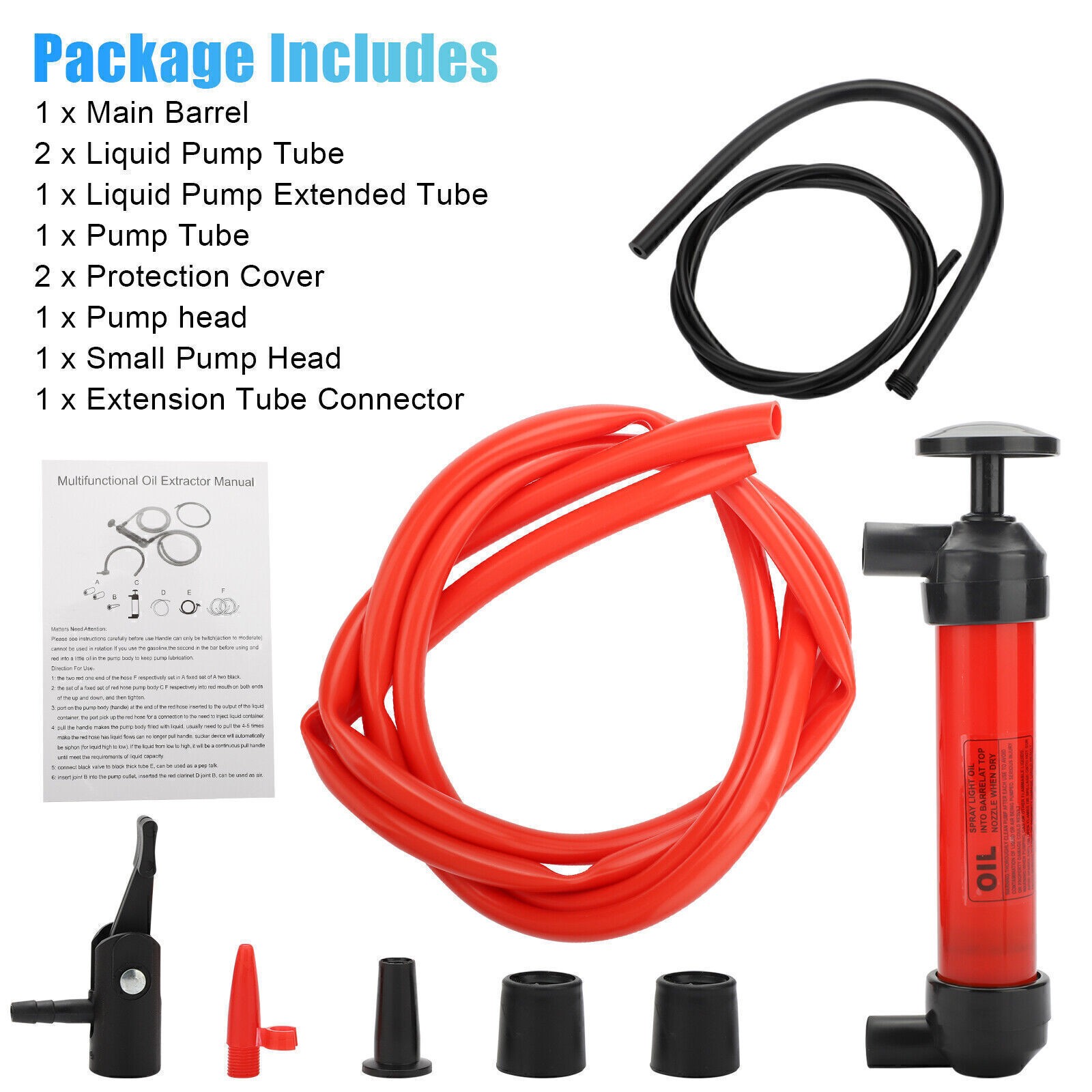 Fluid Extractor Pump Manual Suction Multi-Use Liquid Transfer Siphon Hand Pump
