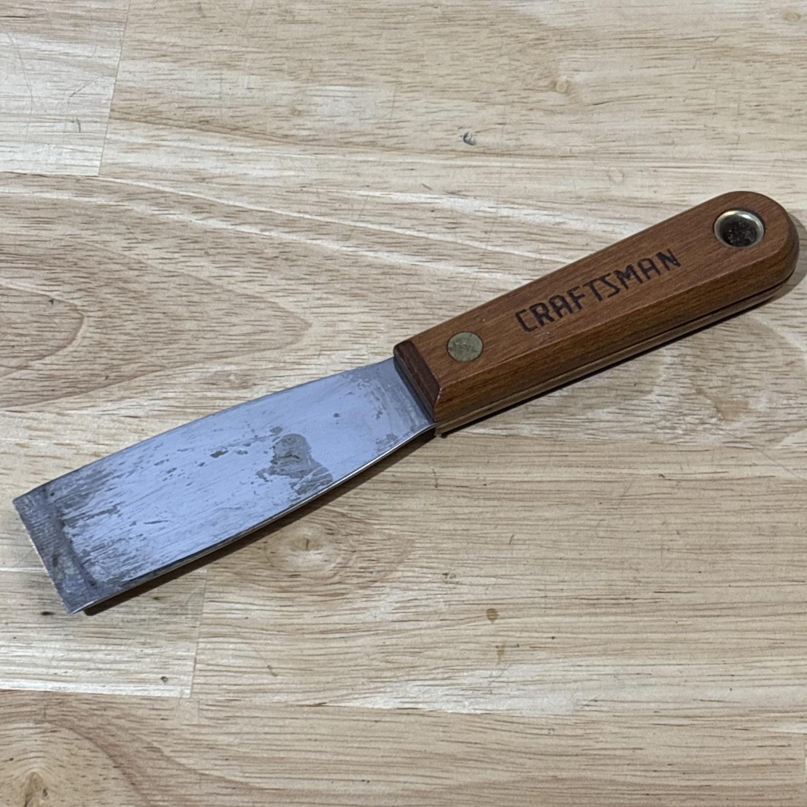 Craftsman 1.25″ Gasket Scraper Putty Knife Stiff Blade Wood Handle 9 42025 USA