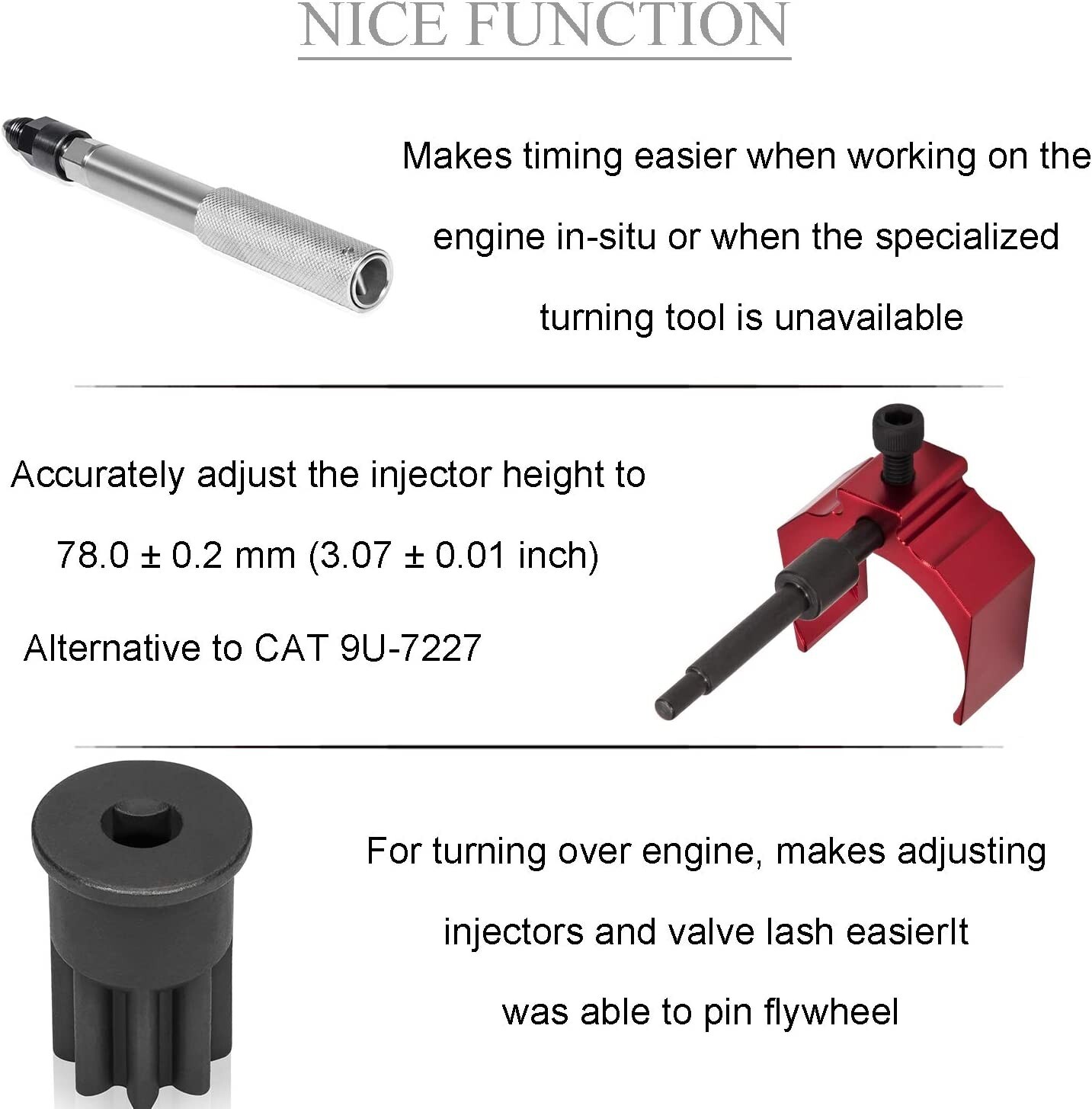 Automatic Timing Pin+Injector Height Adjustment+Engine Barring Socket For CAT