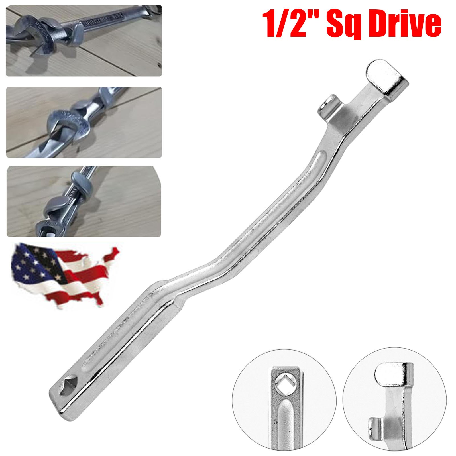 Portable Universal Spanner Extension Tool 1/2″ Square Drive with Adapter 335mm