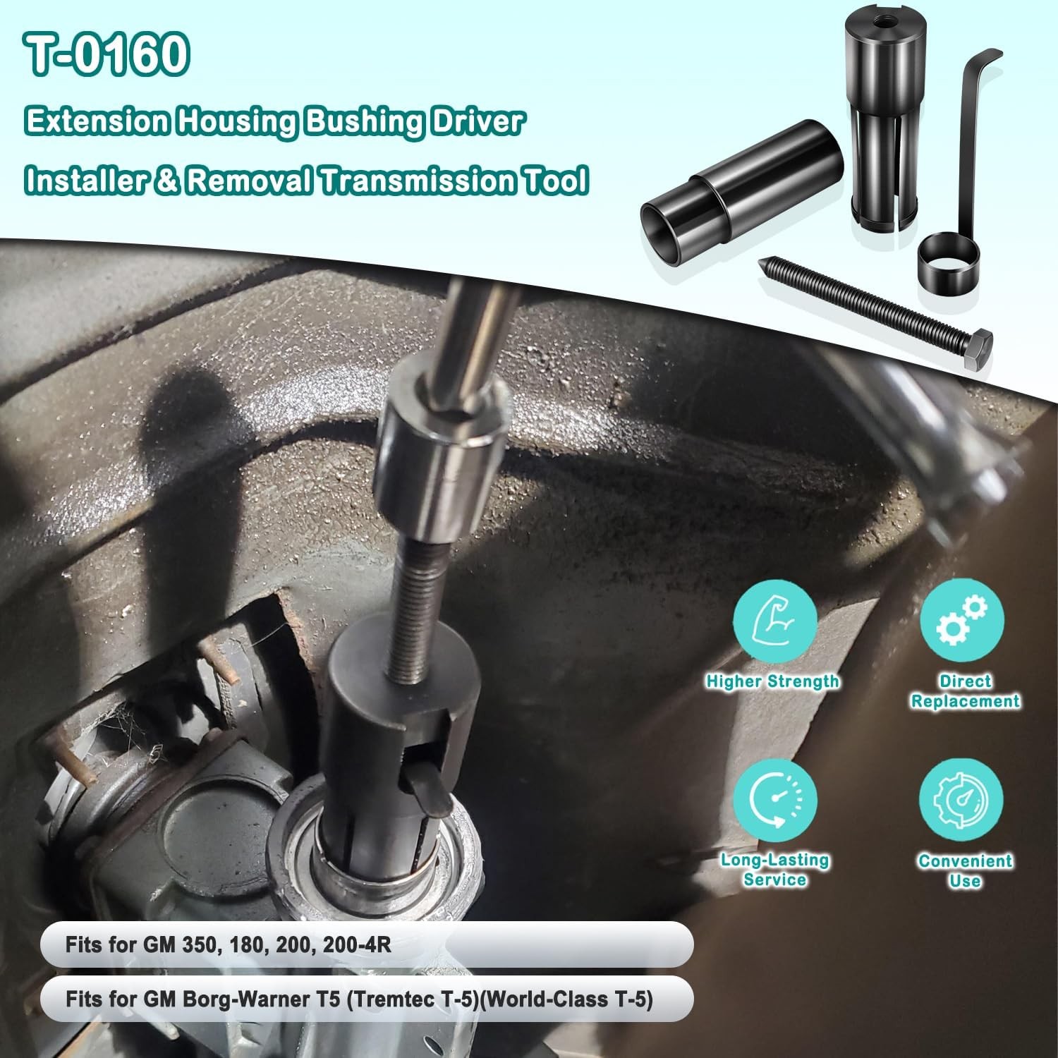 T-0160 Extension Housing Bushing Driver Remover Installer Tool for GM 350,180,T5