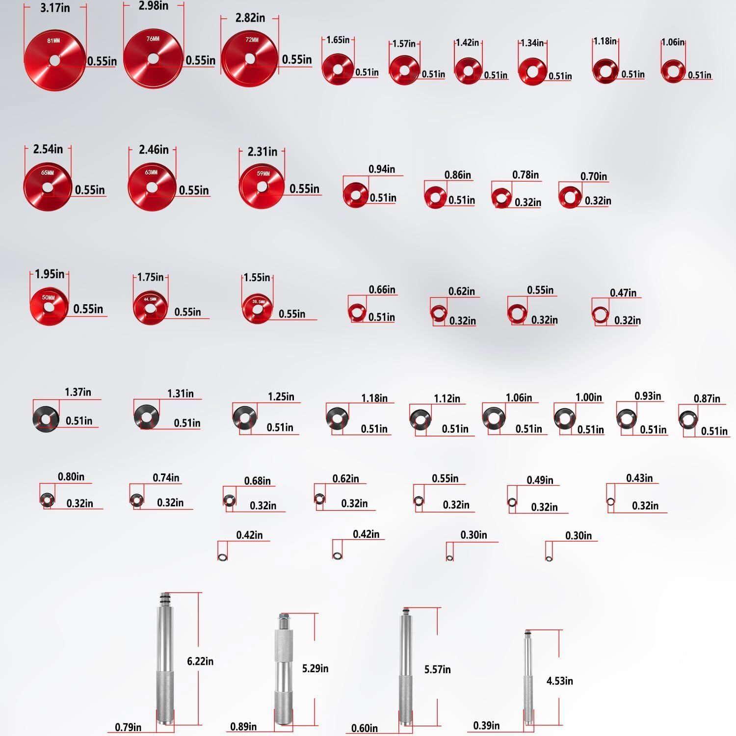 Bearing Press Kit, Bearing Race and Seal Driver Set, for Bearing Installation