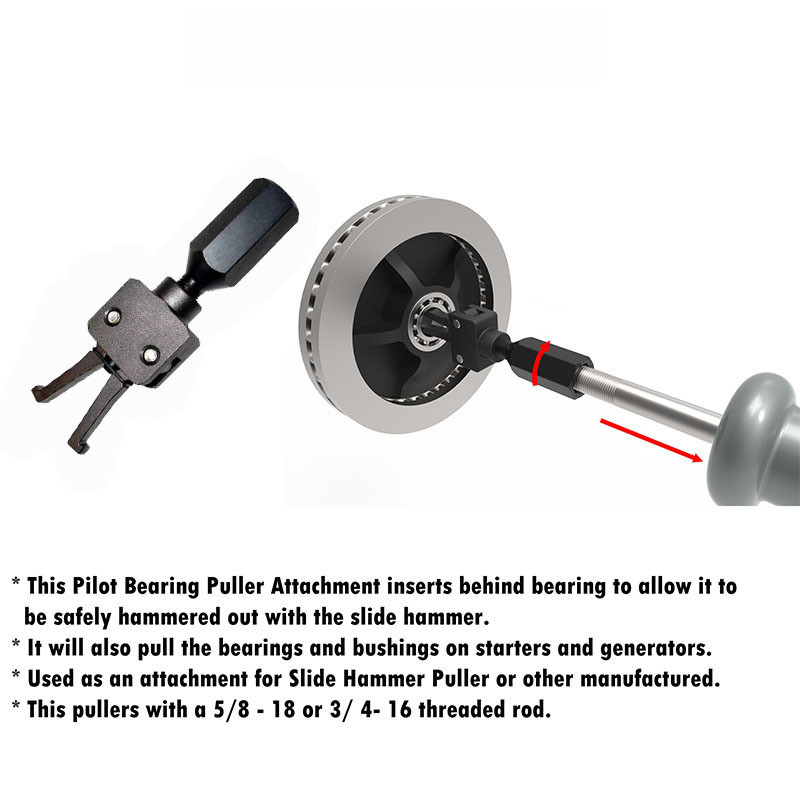 Black Bearing Puller Attachment 27059 Fits For Slide Hammer 3/4 16 5/8 18