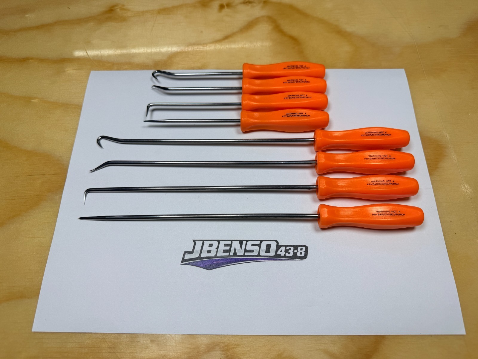 Snap-on Tools USA NEW ORANGE 8pc Mini Hard Grip Short & Long Master Pick Set
